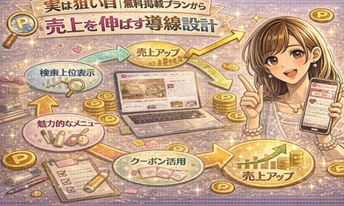 無料掲載プランから売上を伸ばす導線設計を解説するホットペッパービューティーのイメージ