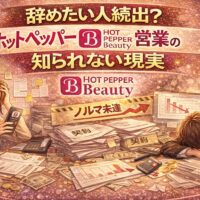 辞めたい人が続出するホットペッパービューティー営業の厳しい現実を表現したアイキャッチ画像