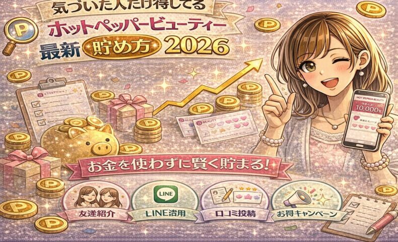 ホットペッパービューティーポイントの最新貯め方2026を表現した華やかなイメージ