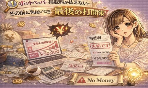 ホットペッパー掲載料が払えない悩みと打開策を表現したイメージ