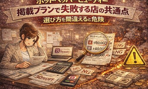 ホットペッパービューティー掲載プラン選びで失敗する店の共通点を表現したアイキャッチ画像