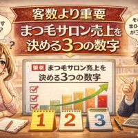 客数より重要な3つの数字でまつ毛サロン売上を伸ばす考え方を解説するアイキャッチ画像