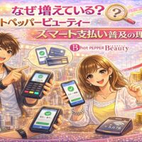 ホットペッパービューティーのスマート支払いが増えている理由を表現したカラフルな美容室イメージ
