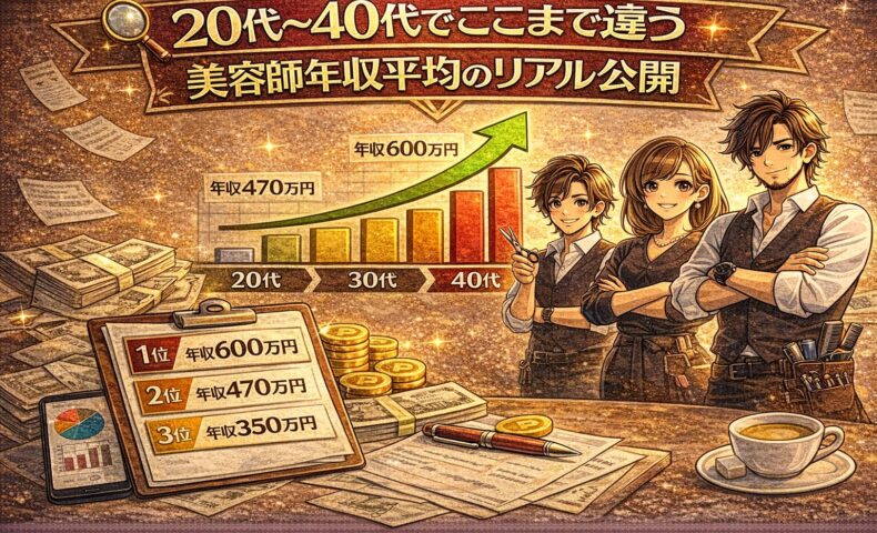 20代・30代・40代の美容師年収差をグラフで示した比較イメージのアイキャッチ画像