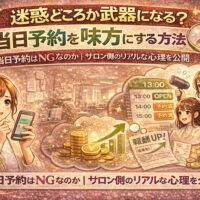 当日予約を武器に変える方法とサロン側のリアルな心理を表現したアイキャッチ画像