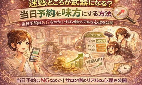 当日予約を武器に変える方法とサロン側のリアルな心理を表現したアイキャッチ画像