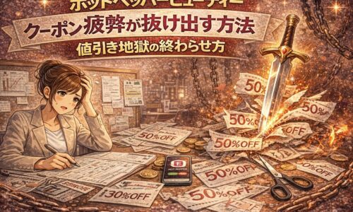 ホットペッパービューティーのクーポン疲弊と値引き地獄から抜け出す方法を表現したアイキャッチ画像