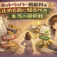 ホットペッパー掲載料を止める前に知るべき選択肢を示した分岐イメージのアイキャッチ画像