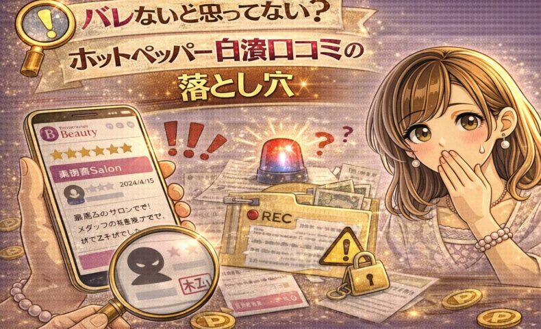 ホットペッパー自演口コミのリスクと落とし穴を警告するイメージのアイキャッチ画像