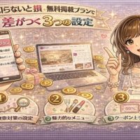 無料掲載プランで差がつく3つの設定を解説するホットペッパービューティーのイメージ