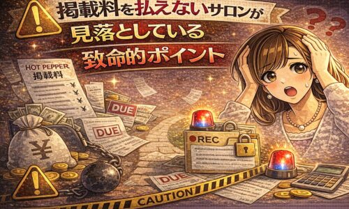 掲載料を払えないサロンが見落としている致命的ポイントを警告的に示したアイキャッチ画像