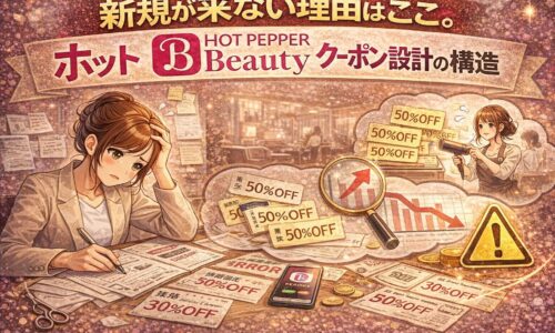 新規が来ない原因とホットペッパービューティークーポン設計の構造を解説するアイキャッチ画像
