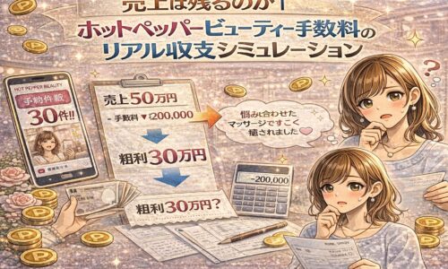 ホットペッパービューティー手数料の収支シミュレーションを表現した美容サロンのイメージ