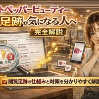ホットペッパービューティーの閲覧や足跡が気になる人向けに仕組みを解説する美容室とスマホ画面のアイキャッチ画像