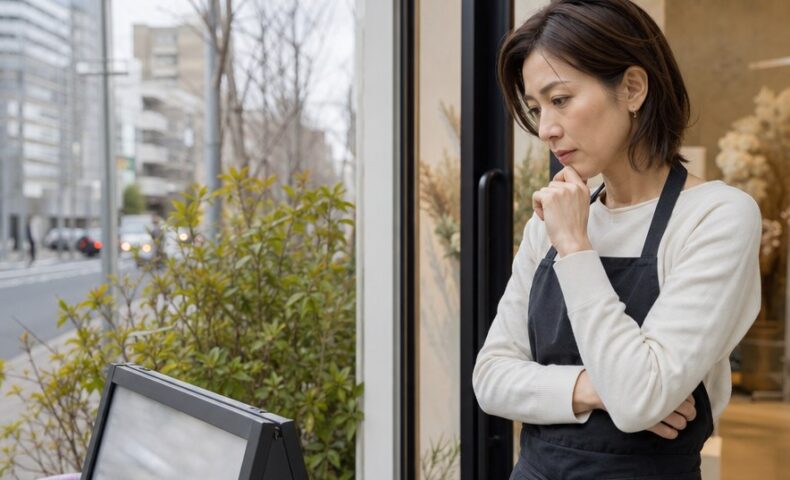 ホットペッパーに載せるべきか迷う美容サロン経営者が掲載効果と費用対効果を検討しているイメージ