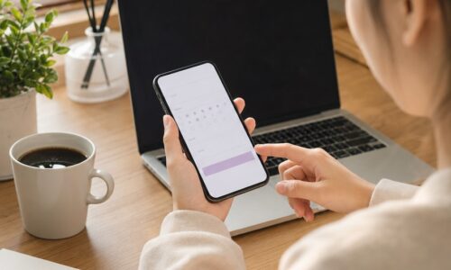 ホットペッパーの口コミが反映されない理由を確認するため、スマートフォンの口コミ投稿画面を見ている様子