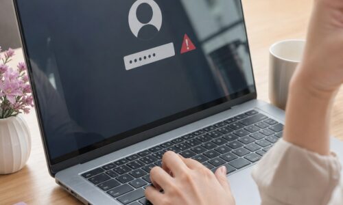 サロンボードログインできないときに確認する対処法をイメージした、パソコンのログイン画面とトラブル解決を示す画像