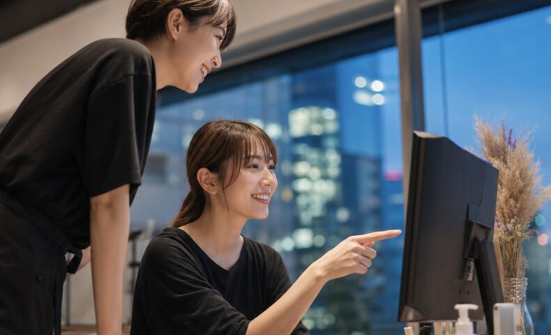 pc版サロンボードで美容サロンの予約管理をパソコンで行うイメージ