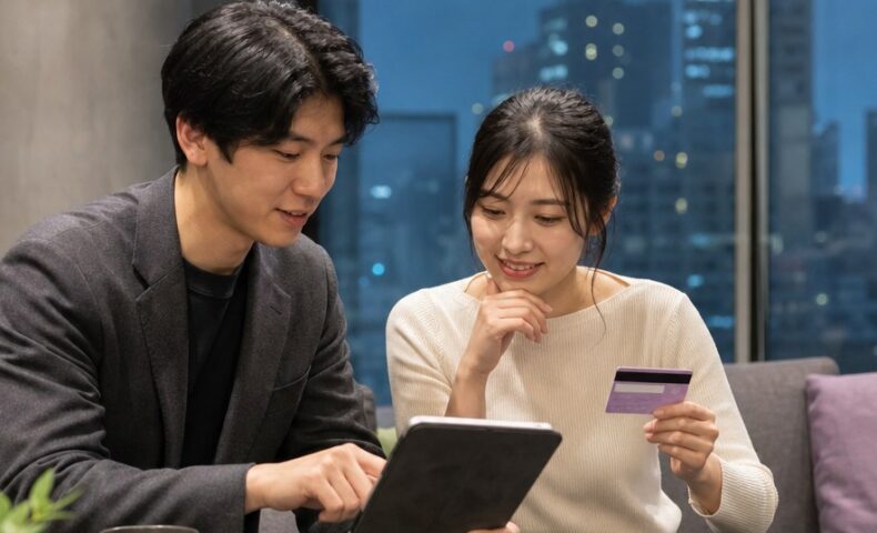 スマート支払い 手数料の負担の仕組みを確認する予約者とクレジットカード決済画面