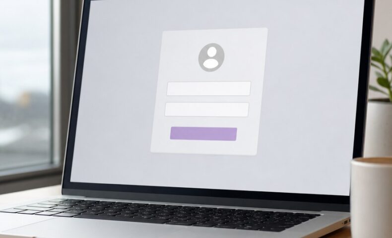 サロンボード 管理画面 ログインの入口をパソコンで確認するイメージ